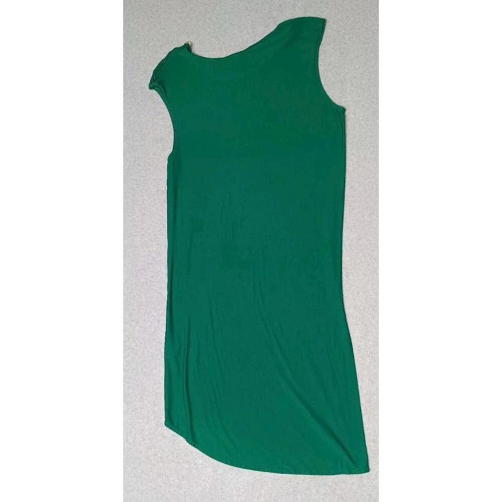 Bcbg Maxazria Midi dress Womens Small Green Flowy  Zippered Shoulder Tier Down - Picture 11 of 12